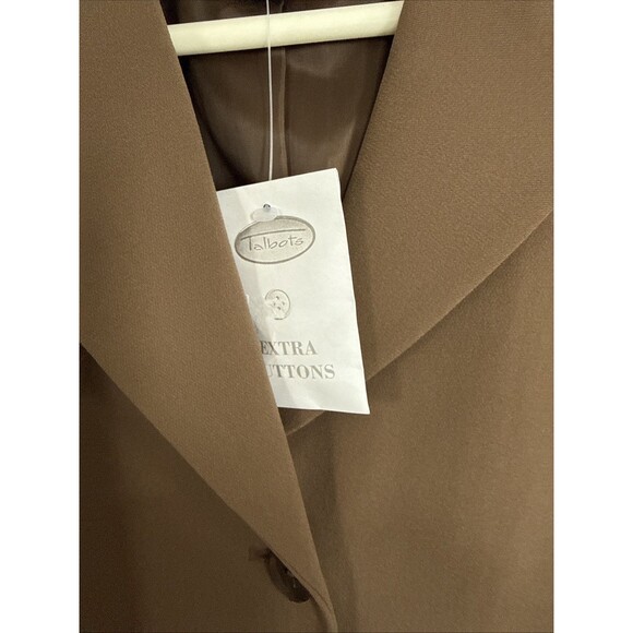 NEW Talbots Women's Pure Silk Suit Jacket/Pant Set Lined Sz 10 Brown MSRP $286 - Picture 3 of 10